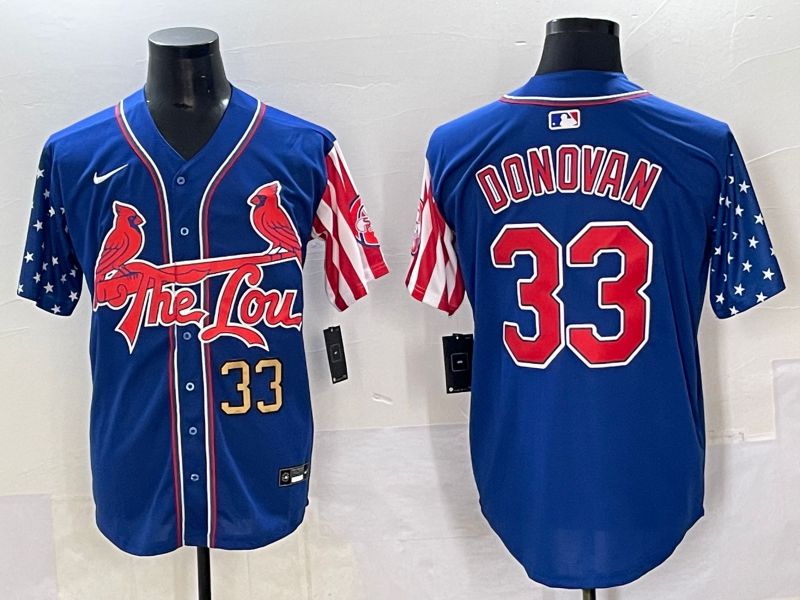 Men 2025 St.Louis Cardinals #33 Donovan Blue a generation of national flags Joint Name Nike MLB Jersey style 4->st.louis cardinals->MLB Jersey